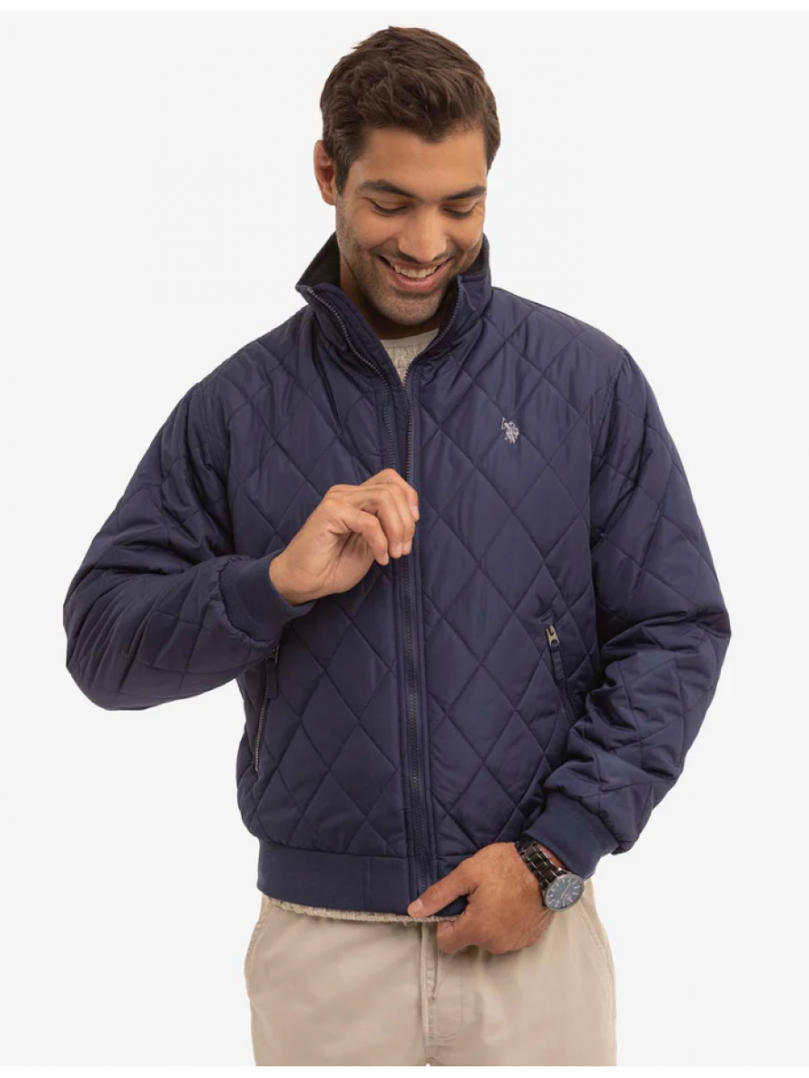 Куртка U.S. Polo Assn Diamond Quilted Fleece, темно-синий
