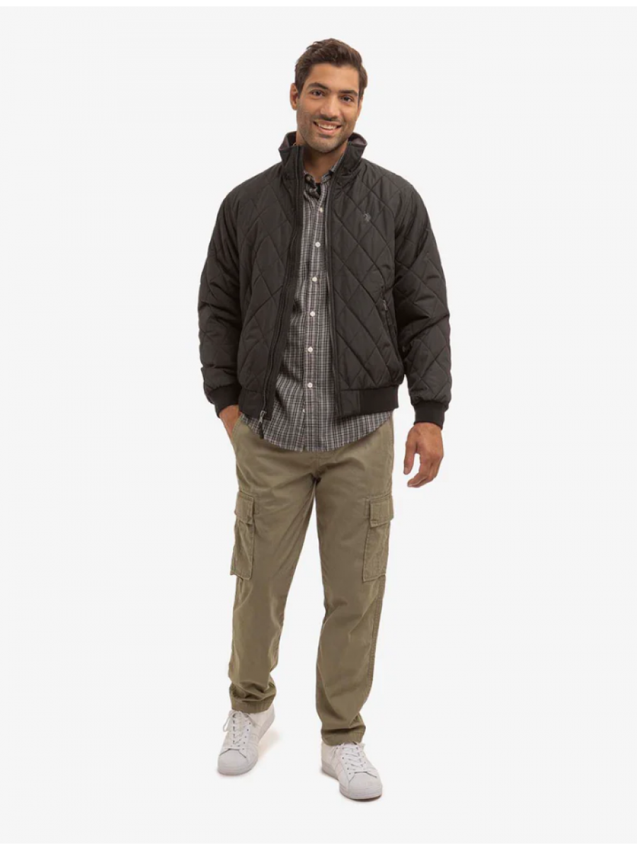 Куртка U.S. Polo Assn Diamond Quilted Fleece, черный-1